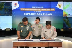 BNPB dan TNI AD Tandatangani Perjanjian Kerjasama Sinergitas dalam Penanggulangan Bencana
